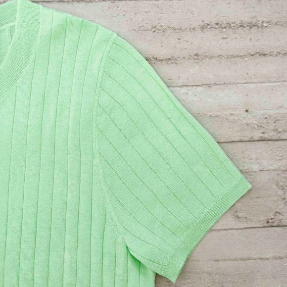 NWT J. Crew Silk and Cashmere Cropped T-Shirt in Frosty Green size L - Picture 4 of 9